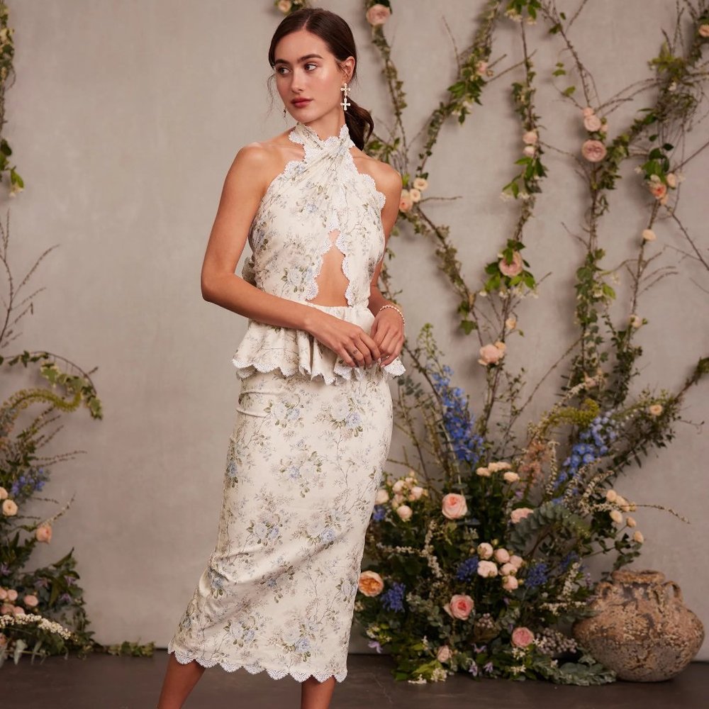 COPY - COPY - V. Chapman Daisy Dress in Blue Bouquet